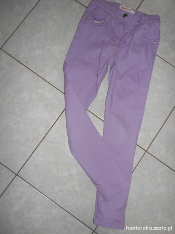 bonprix 134 liliowe jeansy rurki