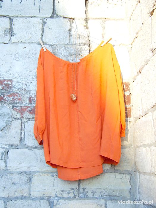 XL pomarańczowa oversize bluzka damska
