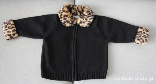 Sweter FIRST IMPRESSIONS z USA 18m czarny panterka