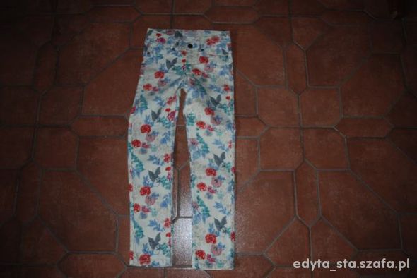 H&M spodnie w kwiaty rozm 128