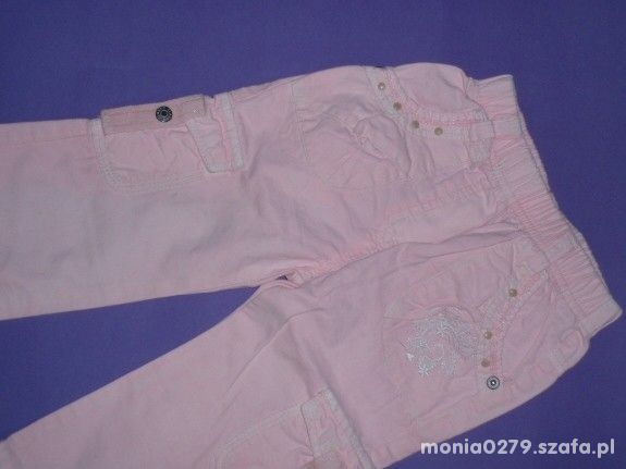 Śliczne różowe spodnie 86