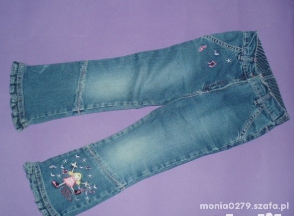 Śliczne jeansy 104 110