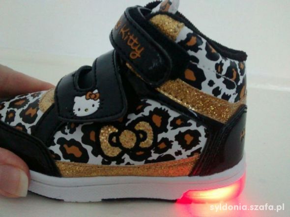 Hello Kitty wysokie adidasy leopard świecące