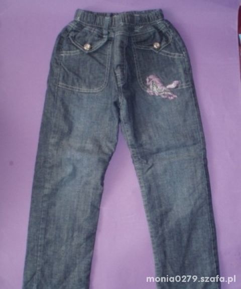Spodnie jeansowe ocieplane 128