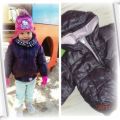 gruba pikowana kurtka na zimę 86 fioletowa