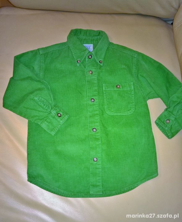 Koszula zielona ciepła dla chłopca 98 cm