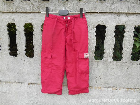 Zimowe Spodnie 98 na 3 latka czerwone