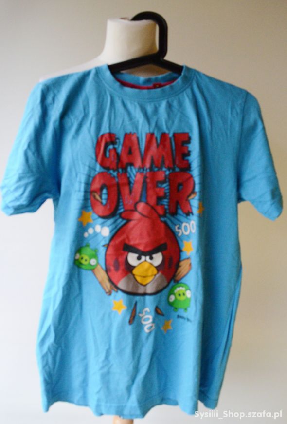 Bluzka Niebieska T Shirt 164 cm 14 lat Angry Bird