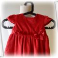 Sukienka Czerwona H&M 86 cm 12 18 m Welurowa