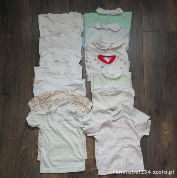 17 koszulek kaftaników dla noworodka