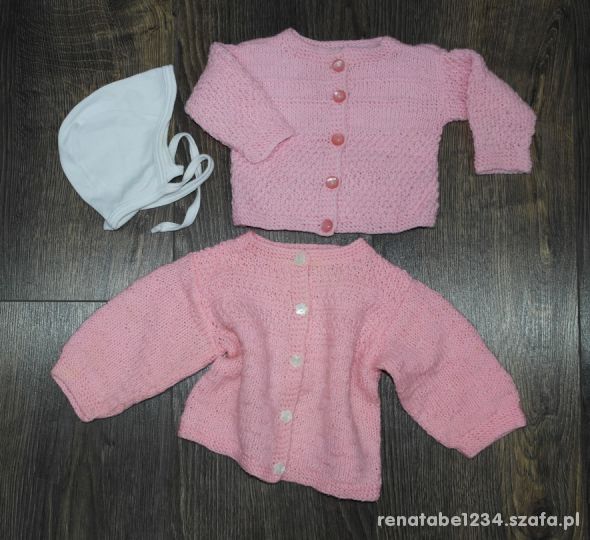 Różowe sweterki dla noworodka rękawiczki niedrapki