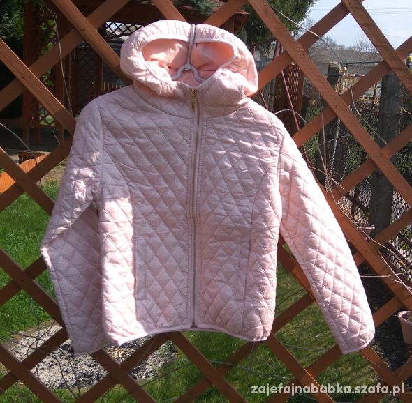 Nowa jasno różowa pikowana kurta wiosenna 140