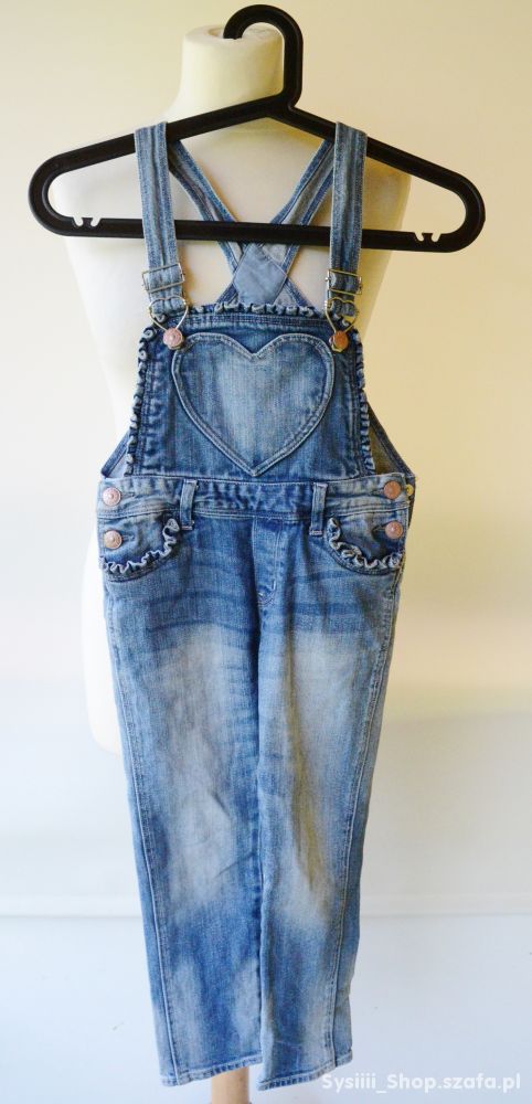 Ogrodniczki H&M 116 cm 5 6 lat Jeans Serce Spodnie
