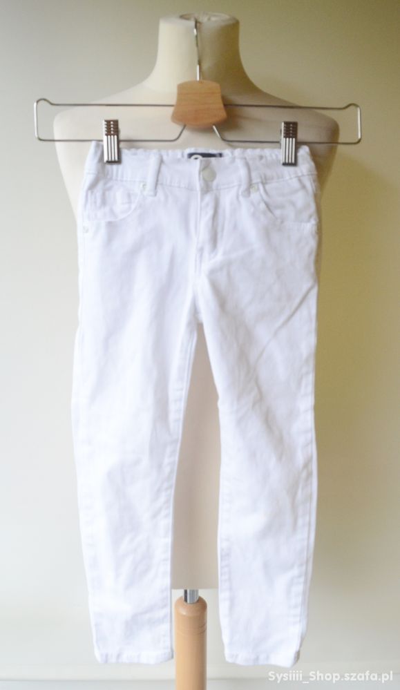 Spodnie Białe Biel Cubus 110 cm 5 lat Rurki