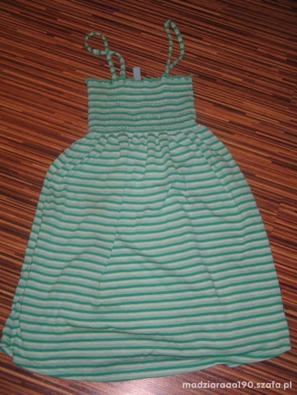 zielona sukienka w paski rozmiar 128