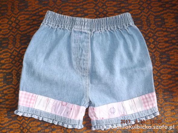 Jeansowe spodenki dla dziewczynki 6 9 mc