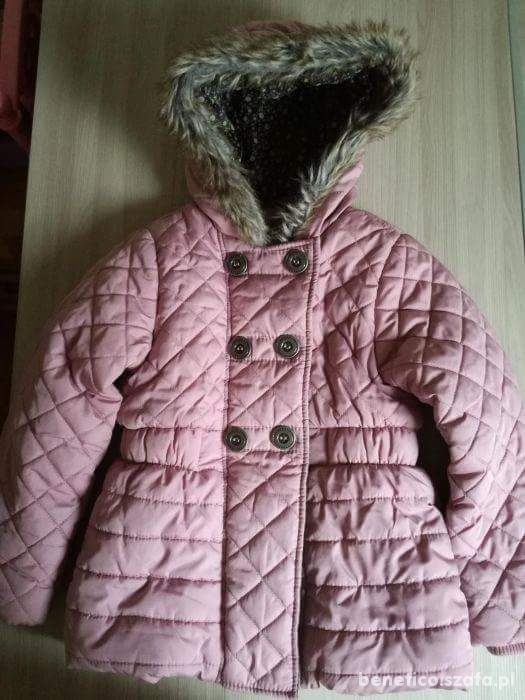 różowa kurtka zimowa roz 116 do 122