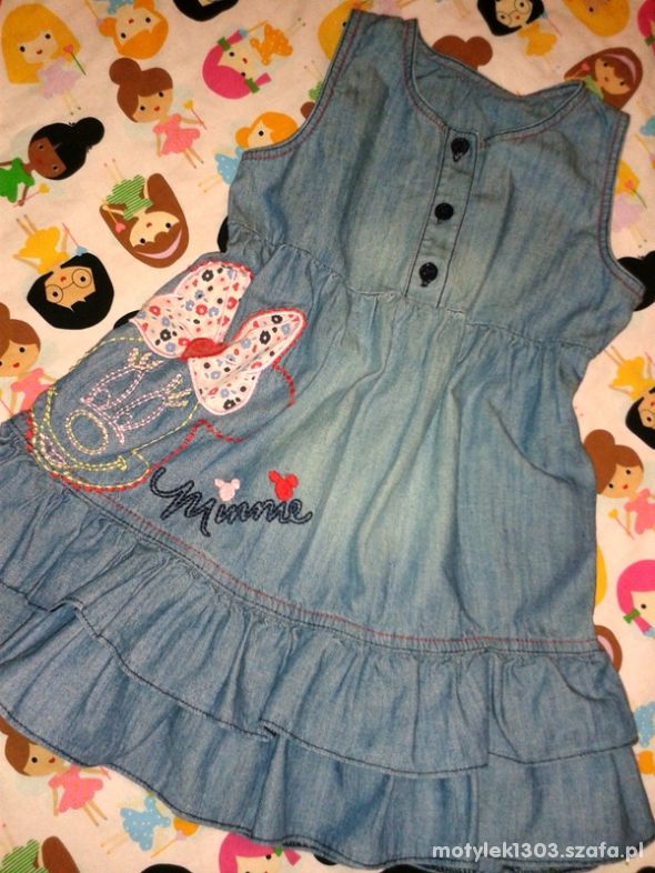 Disney sukienka jeans Myszka Minnie r 92
