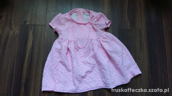 różowa sukienka dla dziewczynki 6 9 msc 74 cm