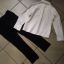 komplet 122 czarne spodnie biała koszula