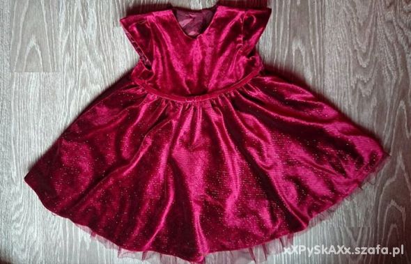 Elegancka sukienka z tiulem czerwona 3 6 M
