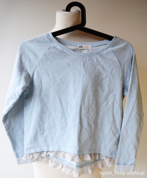 Bluza Niebieska Koronka H&M 146 152 cm 10 12 lat B