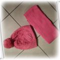 czapka szalik różowy komplet 3 do 7 lat