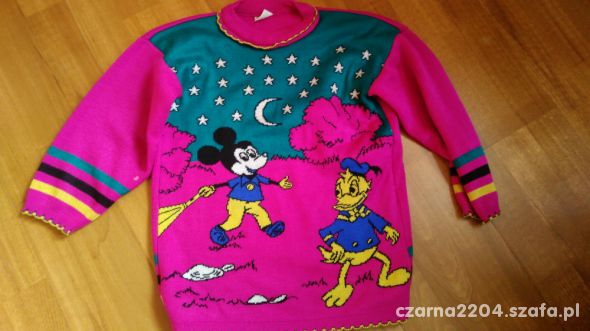 Ciepły sweter z Myszką Miki i Kaczorem Donaldem