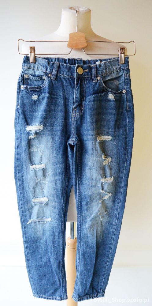 Spodnie Jeans 157 Tomboy 140 cm 10 lat Dziury