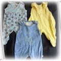 Śpiochy niebieskie żółte piżamki 62