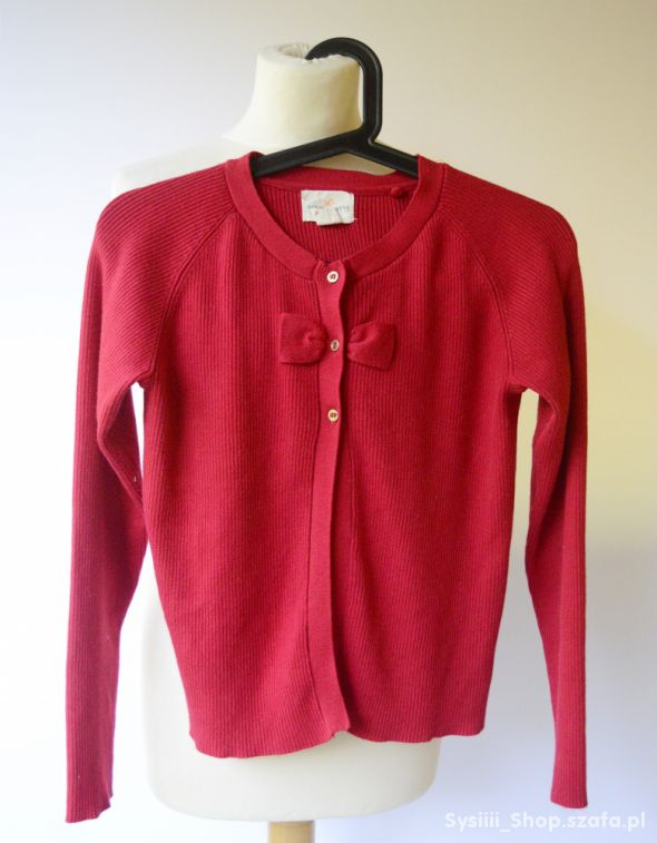 Sweter Czerwony 146 152 cm 10 12 lat Kokardka