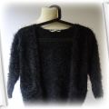 Sweter Czarny Włochaty Narzutka 110 116 cm 4 6 lat