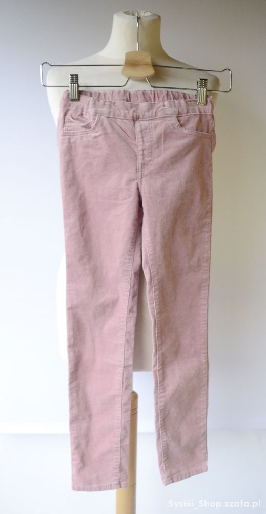 Tregginsy Różowe H&M 134 cm 8 9 lat Spodnie Sztruk