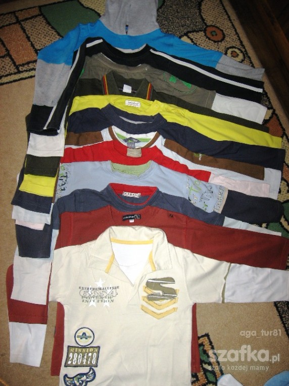 dwanaście kolorowych bluz na dlugi rekaw