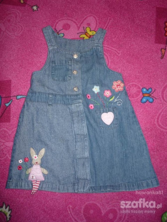 Dżinsowa sukienka z króliczkiem