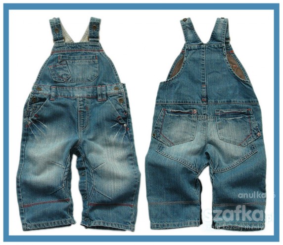 NEXT SUPER SPODNIE OGRODNICZKI JEANS 86 JAK NOWE