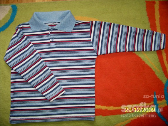 niebieska polówka długi rękaw