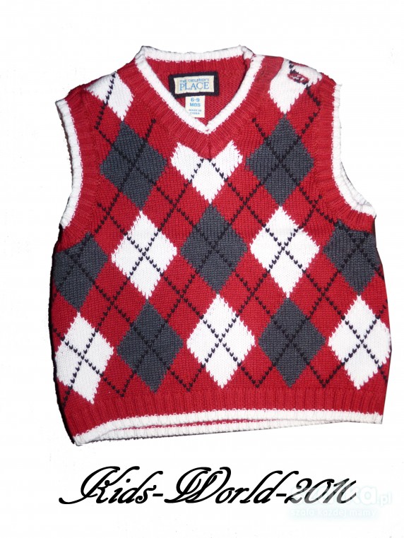 Elegancki bezrekawnik w krate z USA jak nowe