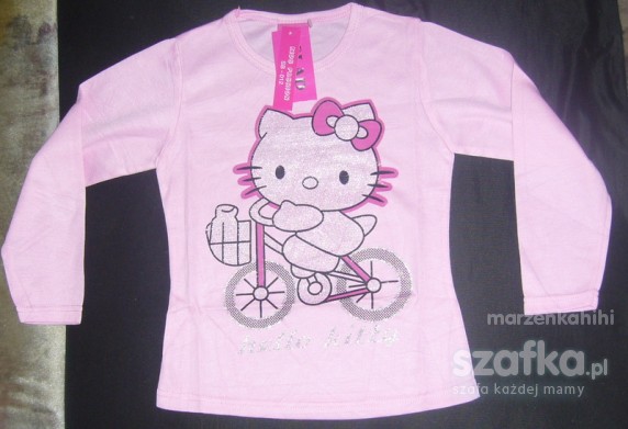 hello kitty nowa bluzka z dlugim rekawem brokat