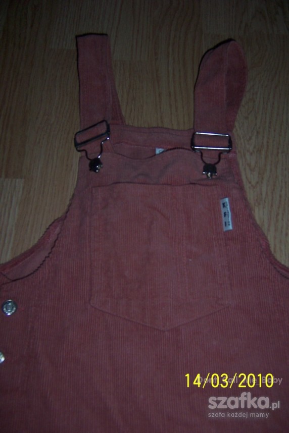 ogrodniczka spodniczka na szelkach brudny róż