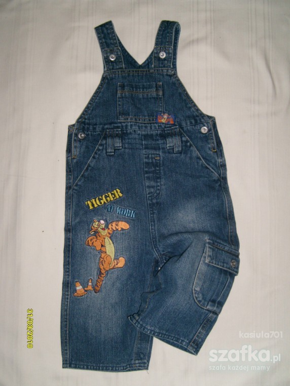 Disney śliczne jeans ogrodniczki z tygryskiem 80r