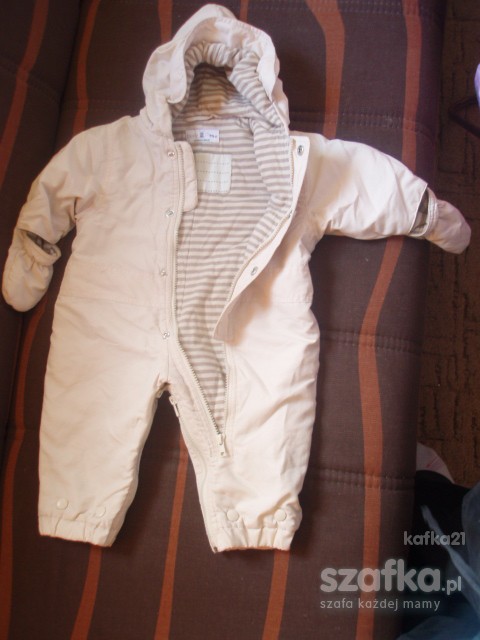 BEŻOWY KOMBINEZON r 68 SUPER STAN