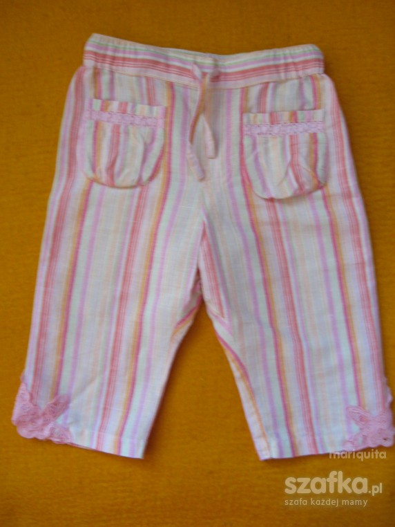 letnie lniane kolorowe spodnie