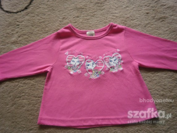 różowa bluzka z kotkami 98