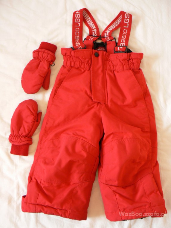 HandM narciarskie spodnie i rękawiczki rozmiar 86