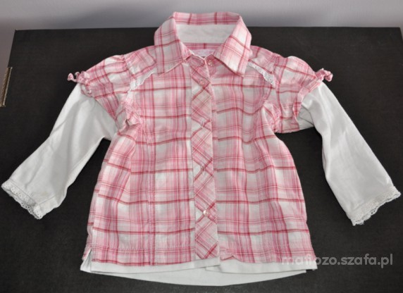ReKids koszula w różową kratkę