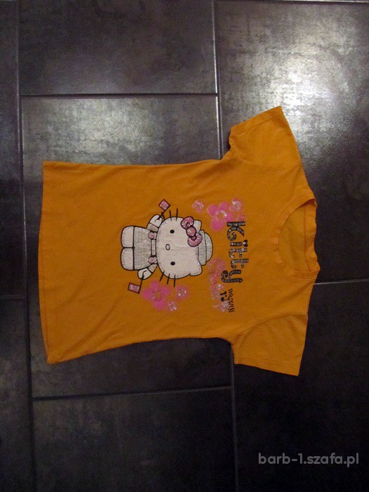 T SHIRT hello kitty pomarańcz z przesyłk