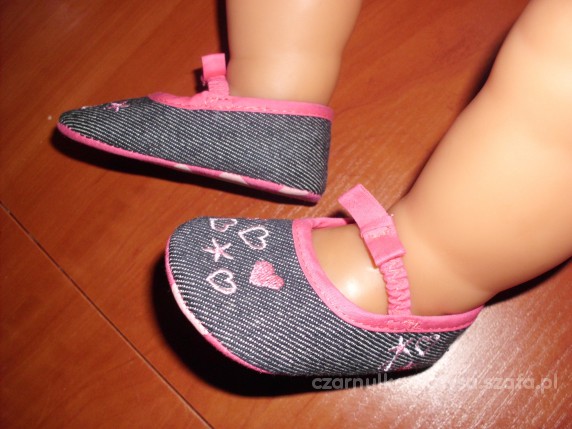 NOWE SUPER JEANSOWO RÓŻOWE BUCIKI DLA KSIĘŻNICZKI