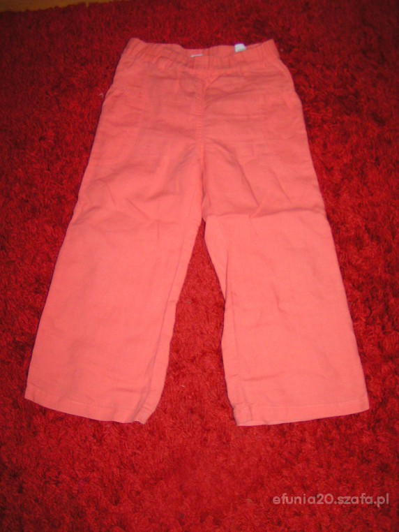 Lniane spodnie dla dziewczynki HM na 104