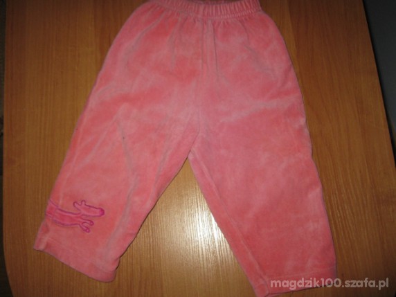 Welurkowe spodnie różowe